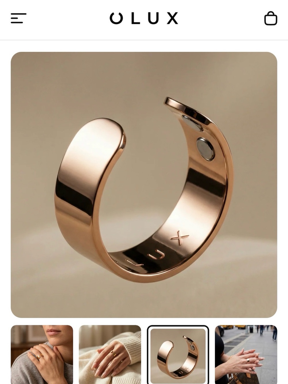Olux Ring - Rose Gold brand new in packaging
